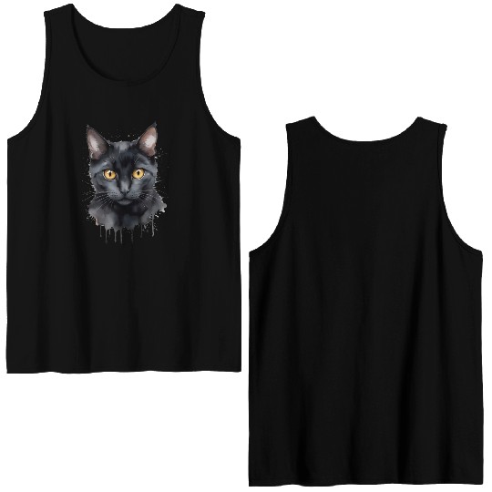 Black Cat Double Sided Tank Tops
