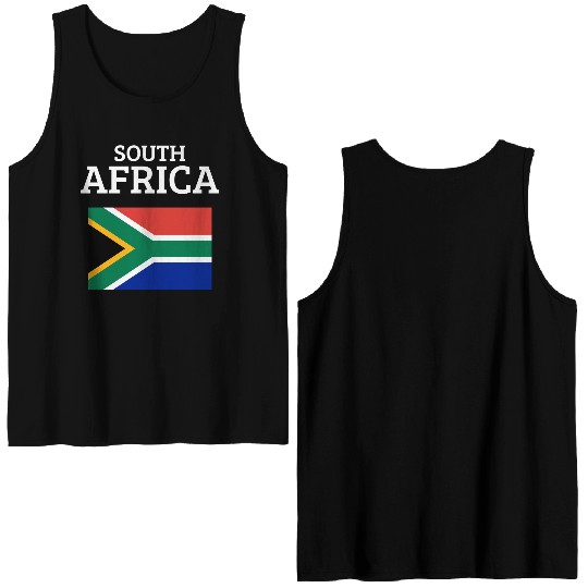 South Africa Bold Flag Colors Pride Statement Double Sided Tank Tops