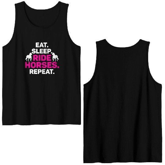 Equestrian Love Horse Racing Horse Farm Design Double Sided Tank Tops
