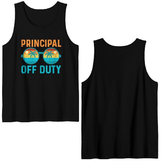 Principal Off Duty | Educator Relaxation Vacation Double Sided Tank Tops