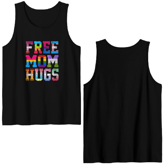 Free Mom Hugs For Pride Month Lgbt MotherS Day Double Sided Tank Tops