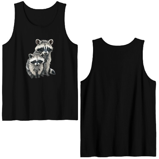 Opossum and raccoon Double Sided Tank Tops