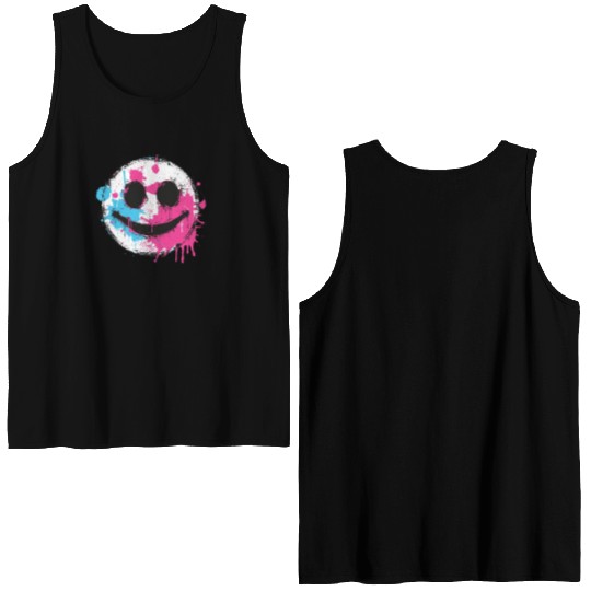Graffiti Smiley Face - Urban Street Art Double Sided Tank Tops