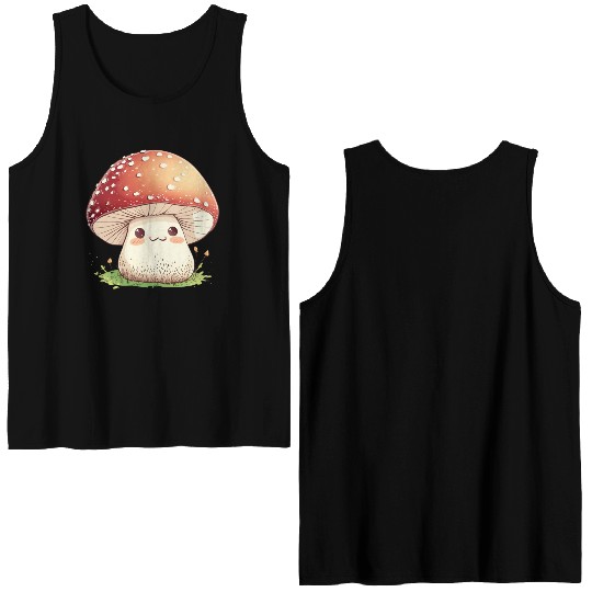 Cute Kawaii Mushrooms Clipart, Cute Mushrooms PNG Double Sided Tank Tops