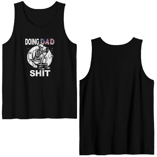Doing Hot Dad Shit US Vintage Skeleton Double Sided Tank Tops