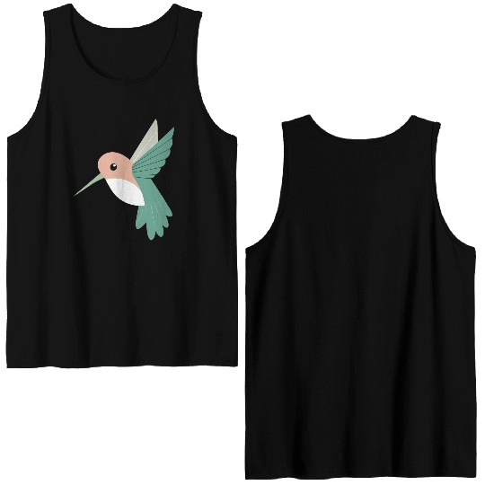 Hummingbird with green beak Double Sided Tank Tops