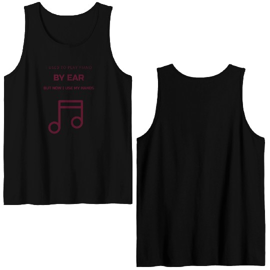 Dad joke play piano Double Sided Tank Tops