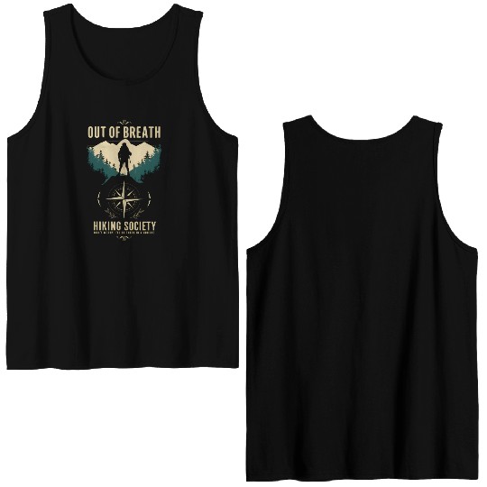 Out of Breath Hiking Society Hiker Nature Love Double Sided Tank Tops