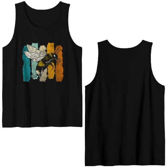Honey Bee Nature Flowers Bees Double Sided Tank Tops