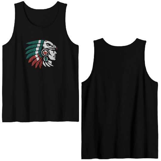 Aztec Warrior Indigenous Mexican Aztec Jaguar Double Sided Tank Tops