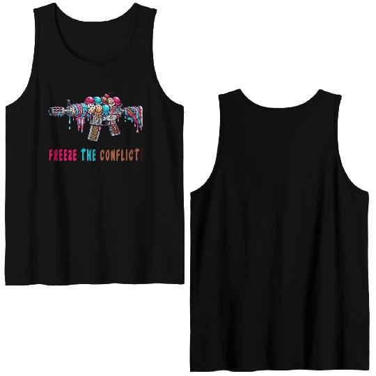 Conflict freeze ice cream Double Sided Tank Tops