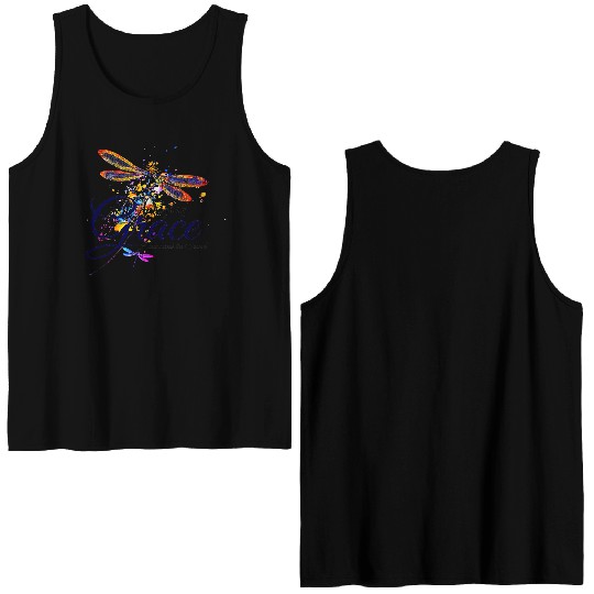 Amazing Grace Dragonfly splatter Double Sided Tank Tops