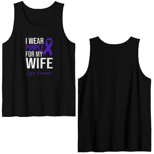 I Wear Purple For My Wife Lupus Warrior Lupus Double Sided Tank Tops