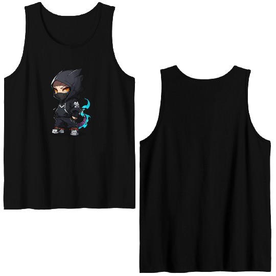Chibi Dragon Ninja Character Double Sided Tank Tops