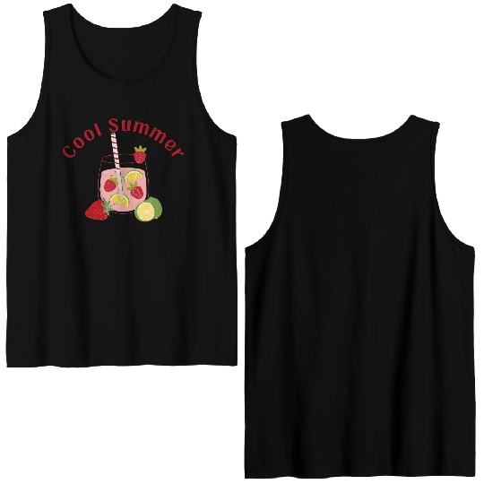 Summer Strawberry Mojito Double Sided Tank Tops