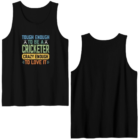 Tough Enough To Be a Cricketer Funny Cricket Sport Double Sided Tank Tops