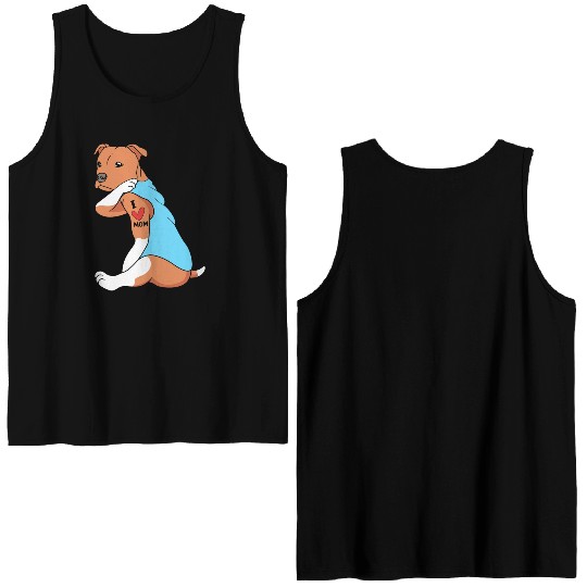 Staffordshire Bull Terrier Dog Mom Double Sided Tank Tops