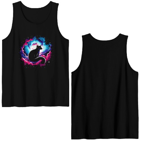 Cool Platypus Galaxy Space Art Double Sided Tank Tops