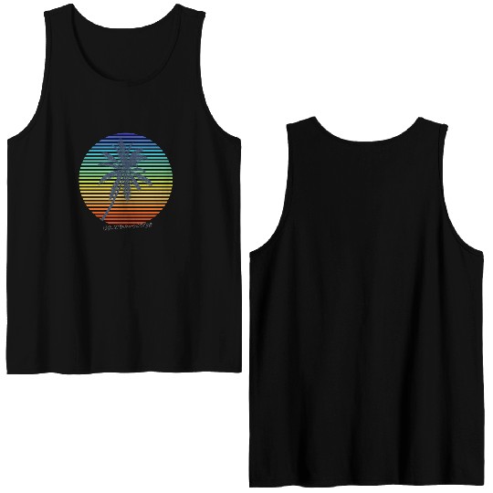 Summer Rainbow Palm Double Sided Tank Tops