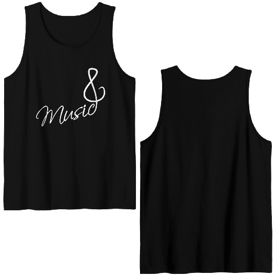 Music Clef Note French Violin Treble Musical Sound Double Sided Tank Tops