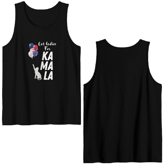 Cat ladies voting for Kamala Double Sided Tank Tops