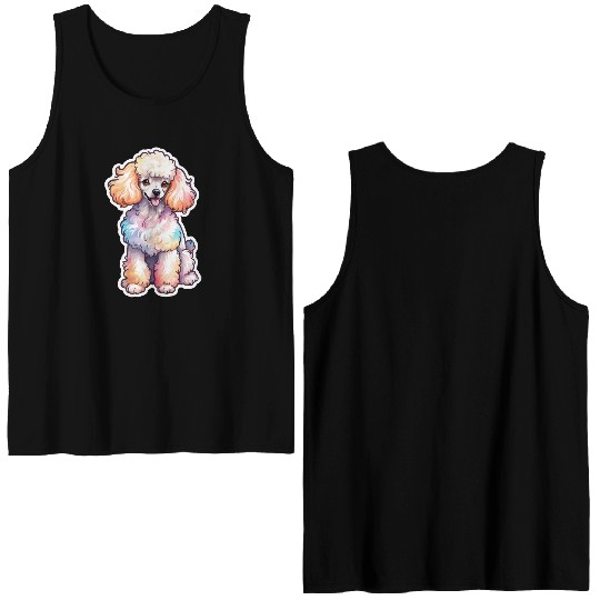Poodle Watercolor Double Sided Tank Tops