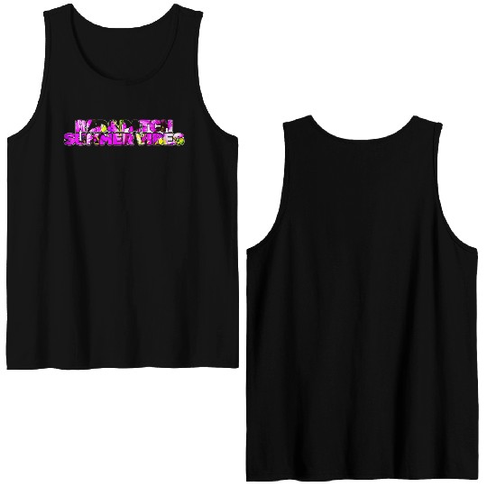 Red and Patch Summer Vibes Double Sided Tank Tops