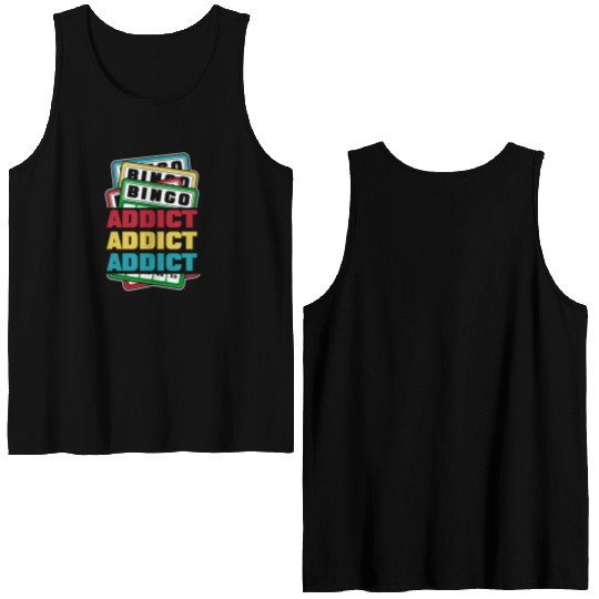 Bingo Addict Caller Daubers Professional Bingo Double Sided Tank Tops