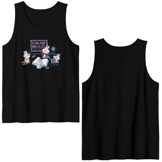 Bunnies Math, Funny Back To School Double Sided Tank Tops
