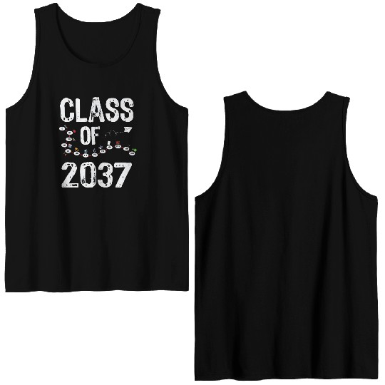 Funny Class of 2037 Grow With Me Back To School Double Sided Tank Tops