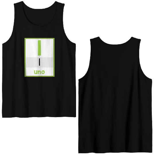 Spanish numbers Uno Double Sided Tank Tops