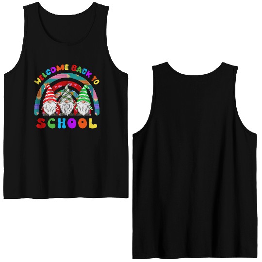Welcome Back To School Gnome Lovers Double Sided Tank Tops