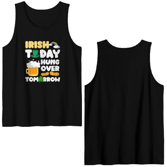 Ireland Shamrock Gold Flag Double Sided Tank Tops