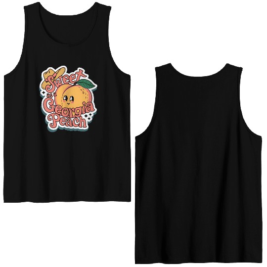 Sweet as a Georgia Peach Sticker.t-shits Double Sided Tank Tops