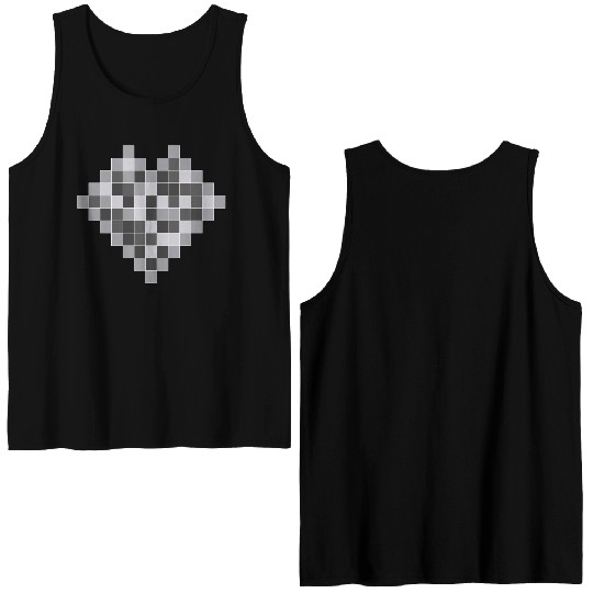 Squares arranged together to form a heart. Double Sided Tank Tops