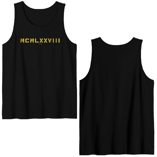 Roman numeral Year of birth Made in 1978 Double Sided Tank Tops