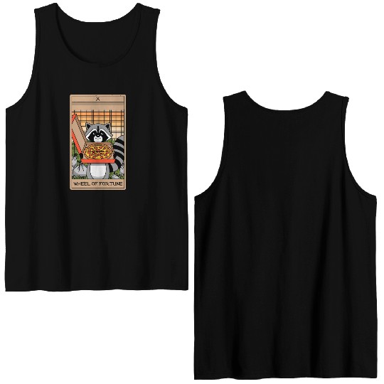 Wheel of Fortune Raccoons Tarot Card Double Sided Tank Tops