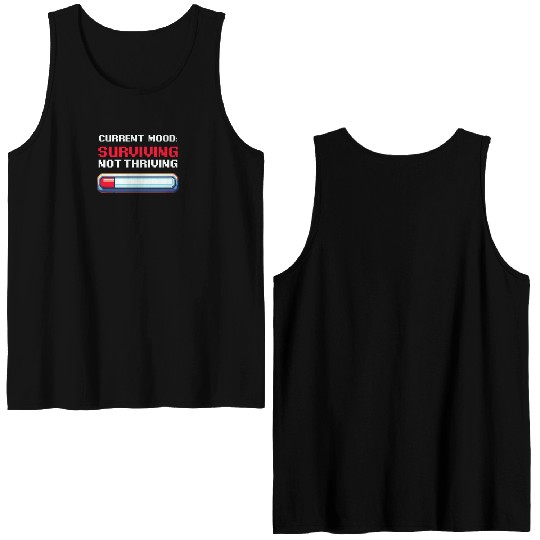 Depression Awareness Surviving, Not Thriving Double Sided Tank Tops
