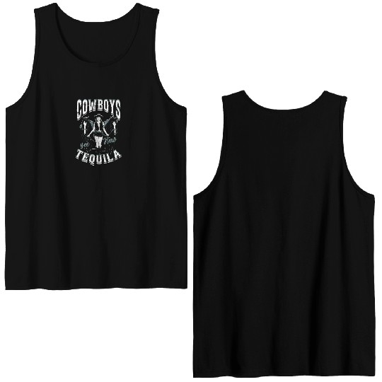 Cowboys and Tequila - Cowgirl Double Sided Tank Tops