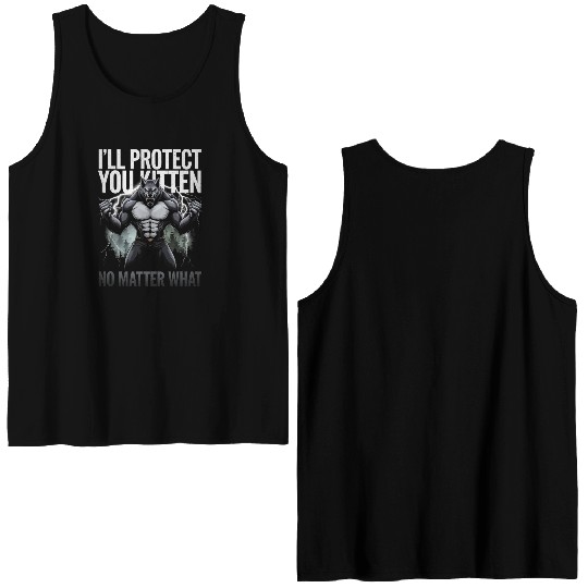 I'll Protect You Kitten Alpha Wolf Double Sided Tank Tops