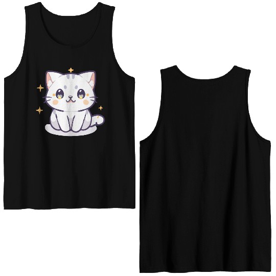 Meow Series: Starry Eyes Double Sided Tank Tops