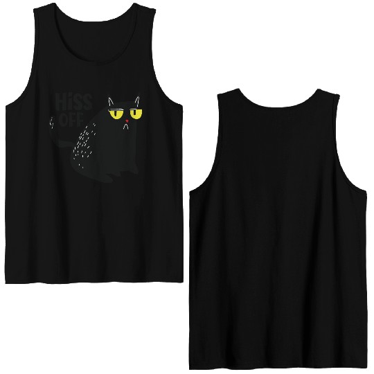 hiss off cat Double Sided Tank Tops
