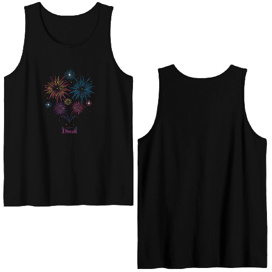 Joyous Fireworks for Diwali Festival Double Sided Tank Tops