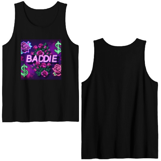 BADDIE in Neon Pink Double Sided Tank Tops