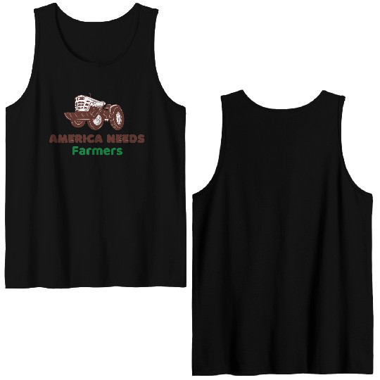 America Needs Farmers Double Sided Tank Tops