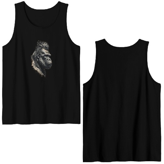 KingKong gorilla's face Double Sided Tank Tops
