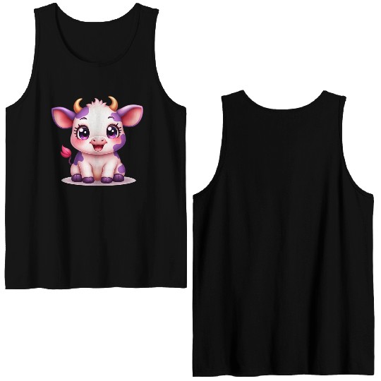 blueberry cow Gift unique Double Sided Tank Tops