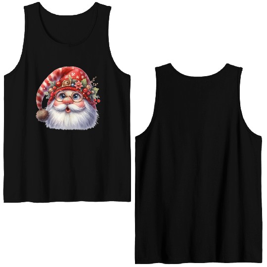 Santa Claus Christmas, Merry Christmas Double Sided Tank Tops