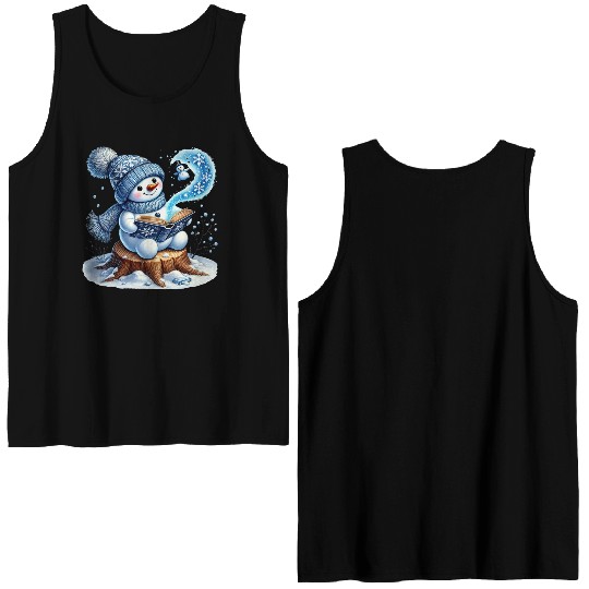 Snowman Christmas, Funny Snowman Double Sided Tank Tops