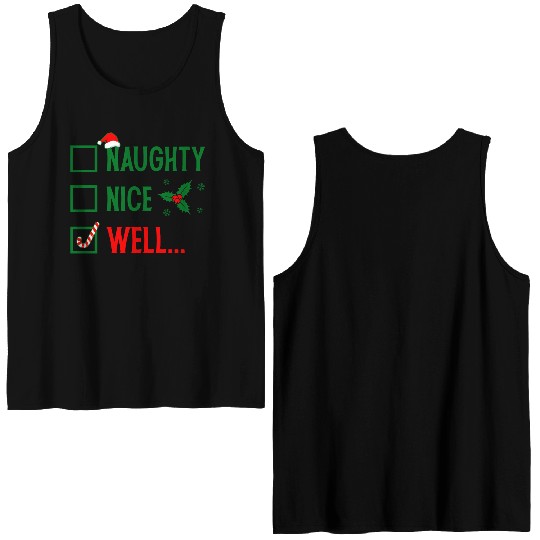 Naughty or Nice Funny Christmas Double Sided Tank Tops